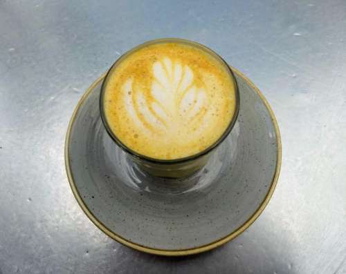 coffee turmeric latte fern pattern health stimulation