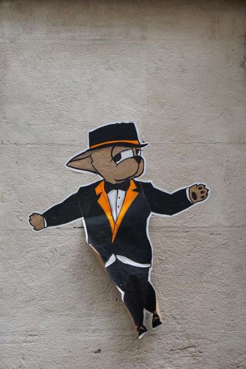 street art cartoon dog character suit