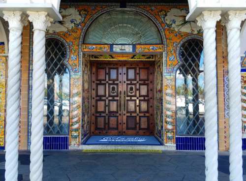 door entryway restaurant elaborate decorative