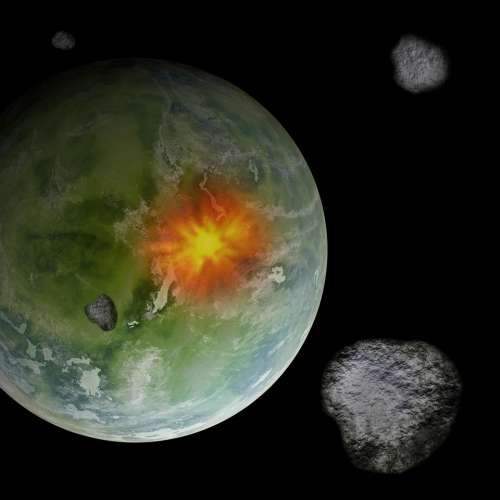 Armageddon alien asteroid astronomy background