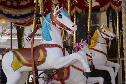 carousel merry go round ride amusement horses