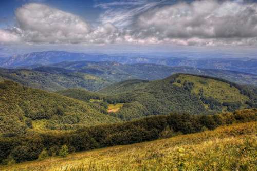 mountain landscape peak high tourism