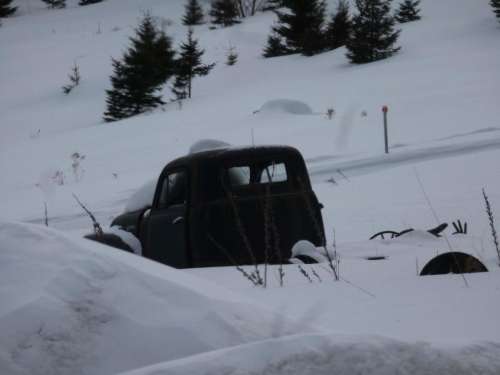snow snowstorm truck winter frost