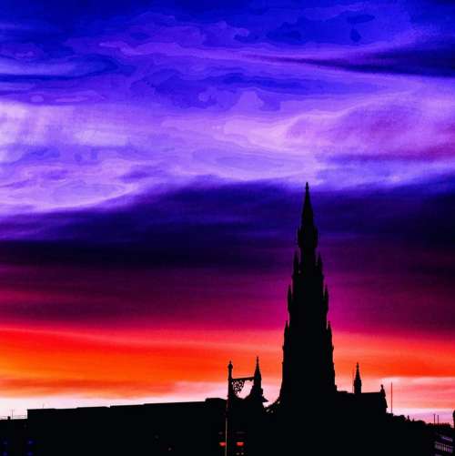 sunset color edinburgh scotland darkedinburgh
