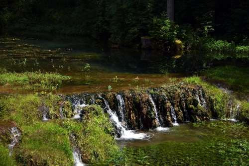 River stream waterfall idyll waterscape