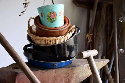 pot flowerbot junk garden pan