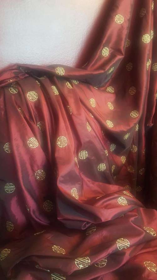 Red Fabric Asian Silk Folds