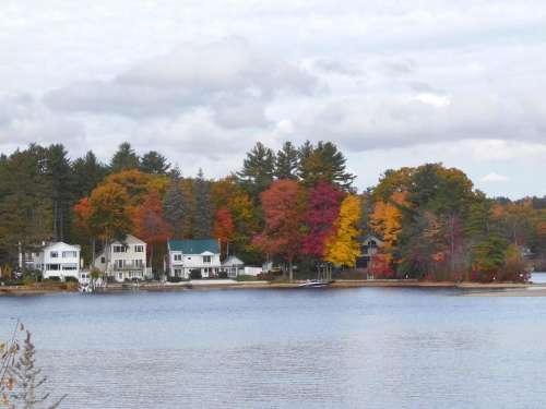 lake autumn fall season foliage