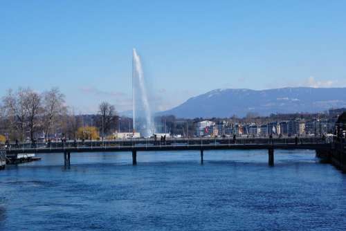 Geneva Switzerland water fountain  