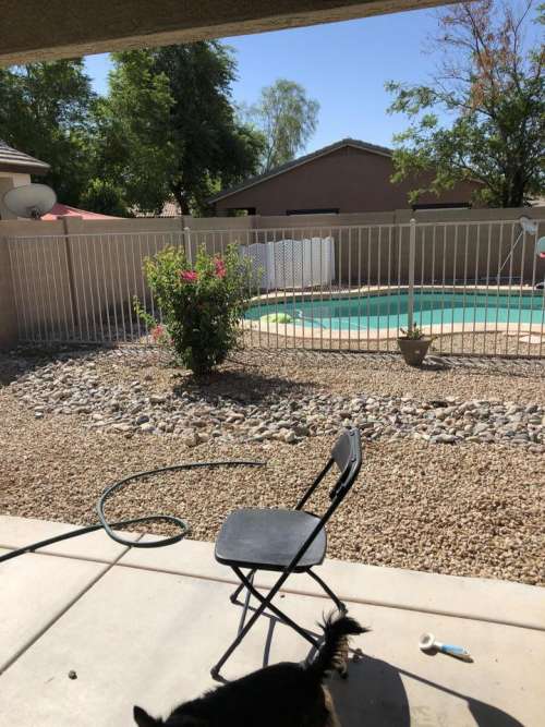 pool backyard fence folding chair yard