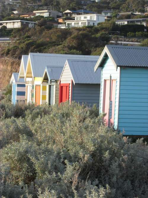 bath house shrubs bushes beach nature