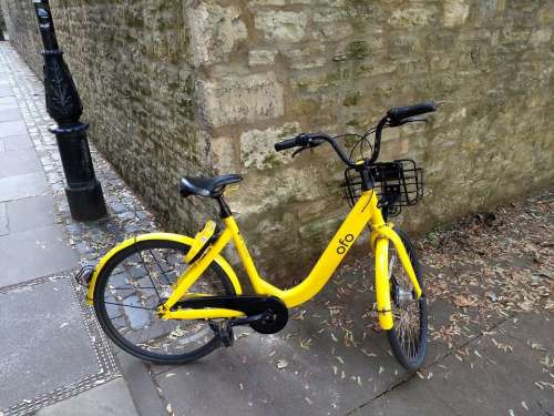 rental bike cycle dockless cycle yellow