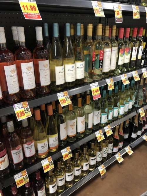 alcohol store shelf grocery store grocery wine