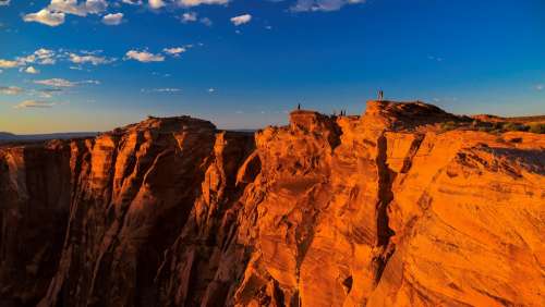 America Usa Arizona Page Landscape Sunset Rock