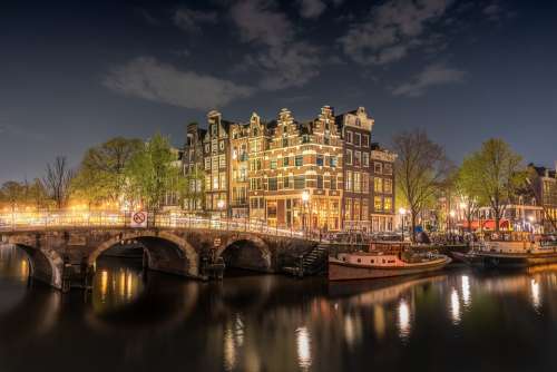 Amsterdam Bridge Netherlands Holland Channel City