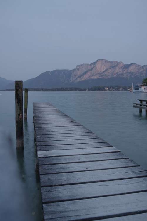 Austria Mondsee Lake Landscape Water Mountains