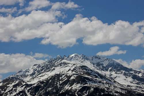 Background Mountains Alpine Clouds View Austria