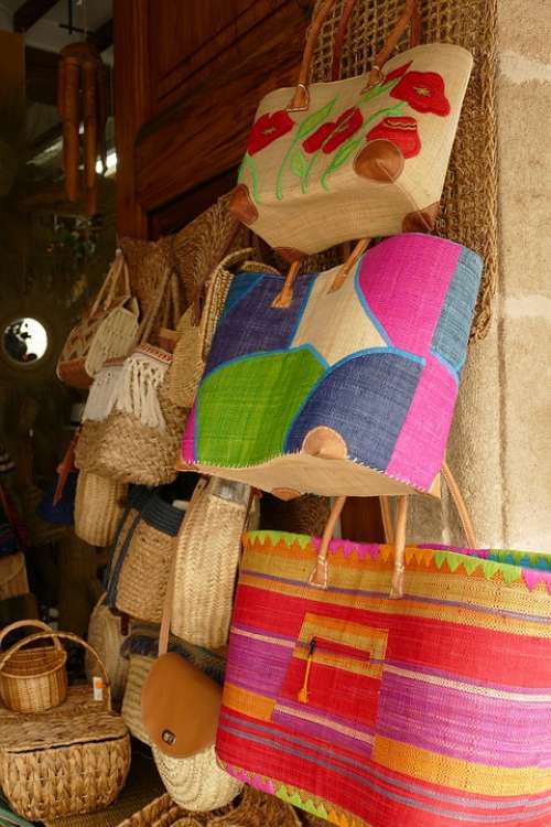 Bag Basket Messages Weaving Knots Rattan Reed