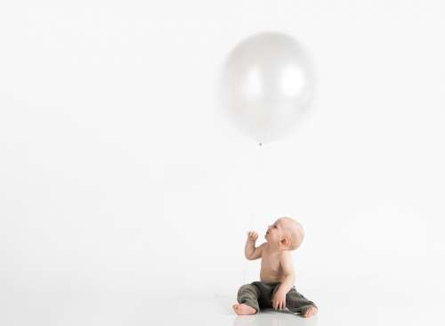 Balloons Child Baby Minimalist White Background