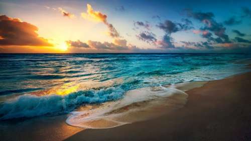 Beach Sun Evening Summer Sea Vacation Ocean