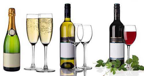 Bottles Wine Alcohol Drink Glass Champagne