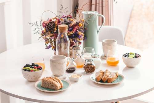 Breakfast Minimal Interior Design Indoors Meal