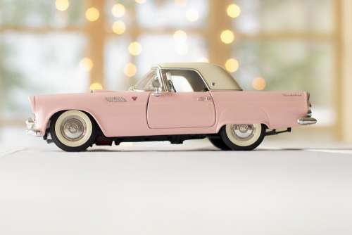 Car Pink Car Thunderbird Drive Driving Vintage