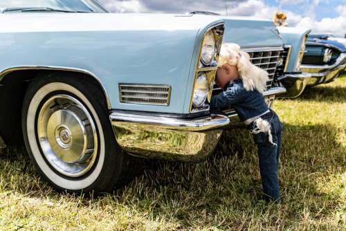 Car Blonde Doll Mechanic Woman Photoshoot