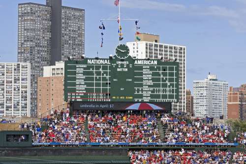 Chicago Wrigley Field Cubs Field Baseball Wrigley