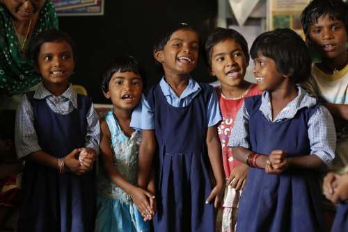 Children India Education Classroom Happy Smile