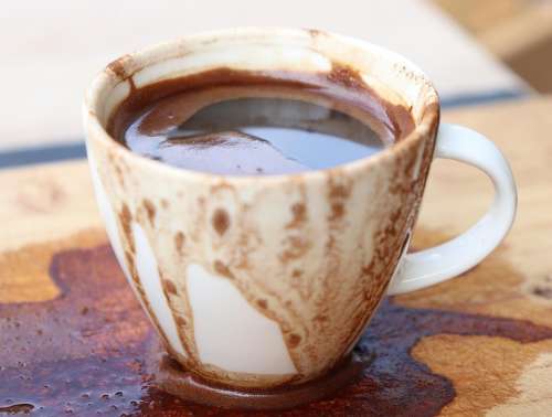 Coffee Time Turkish Coffe Black Wood Art Task