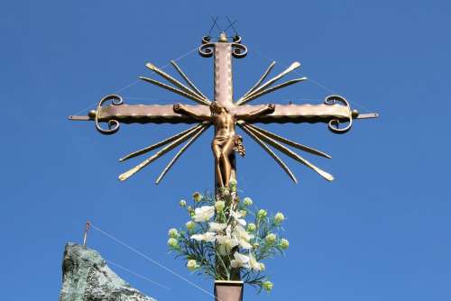 Cross Faith Christianity Jesus Flowers