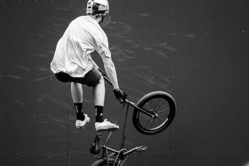 Cycling Sport Bmx Bike Man Jump Dangerous Trick