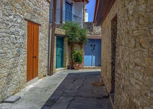 Cyprus Omodos Village Street Houses Architecture