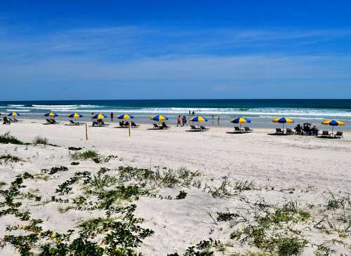 Daytona Beach Florida Ocean Seascape People Beach