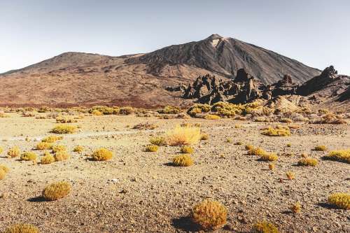 Desert Teide Tenerife Away Path Lava Sand Trace