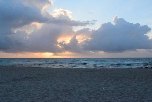 Easter Sunrise Beach Ocean Clouds Skyline Beauty