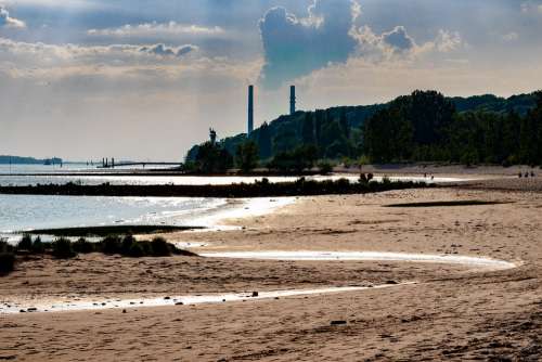 Elbe Elbe Beach Hamburg Water River Hanseatic City