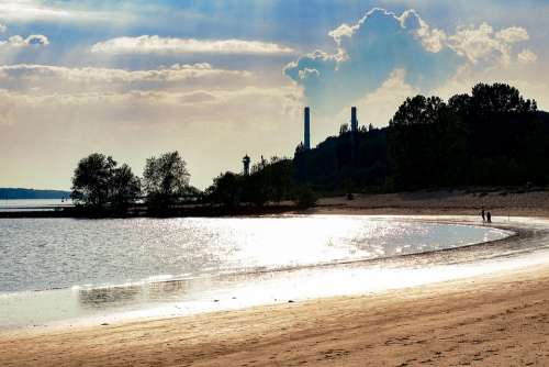 Elbe Elbe Beach Hamburg Water River Hanseatic City