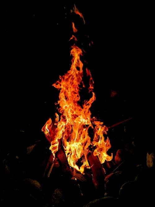 Fire Campfire Flame Burn Hot Heat Wood Fireplace
