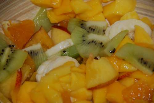 Fruit Salad Mango Kiwi Banana Orange Peach