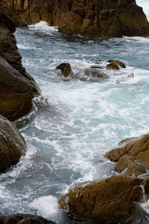 Galicia Sea Waves Costa Rocks Landscapes