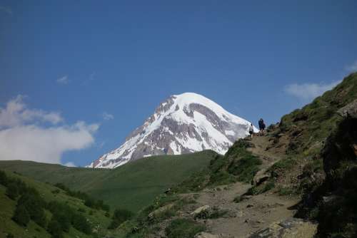 Georgia Mountains Kazbek Caucasus Landscape Nature
