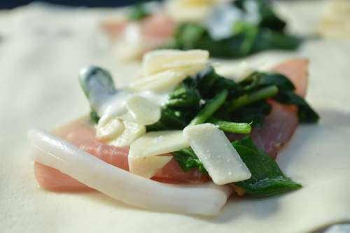 Ham Spinach Lunch Food Nutritious Snack Eat
