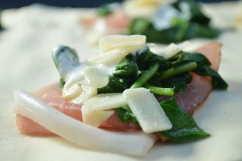 Ham Spinach Lunch Food Nutritious Snack Eat
