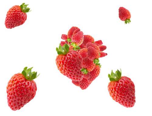 Heart Form Strawberry Background Strawberries