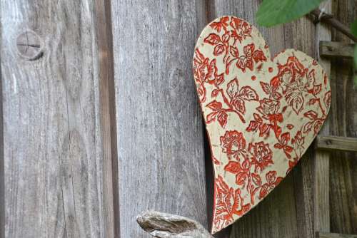 Heart Wood Red Love Decoration Background