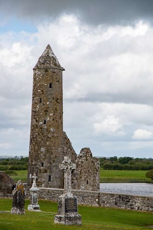 Ireland The Round Tower Cemetery Irish Landscape