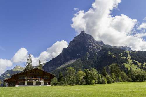 Kandersteg Swiss Switzerland Alps Village Chalet