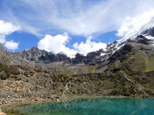 Lagoon Lake Mountains Humantay Peru Andy Crystal